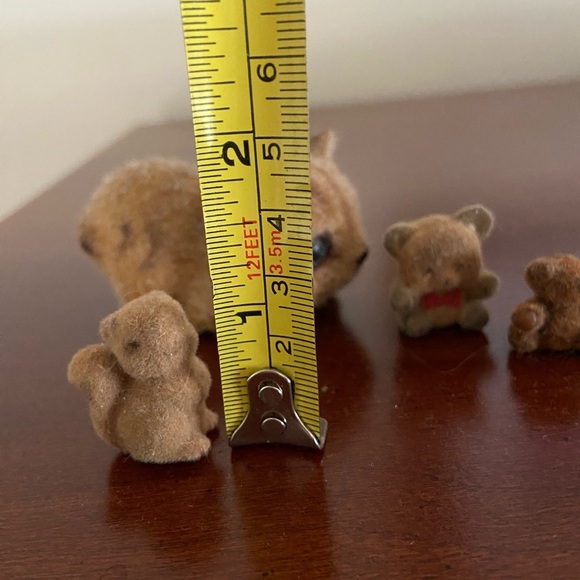 Vintage Flocked Animals Kitten Josef Squirrel and Bears - Picture 7 of 10